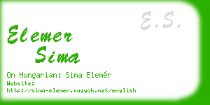 elemer sima business card